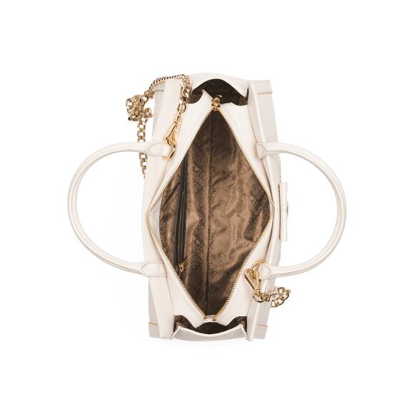 NWT LOVE MOSCHINO Red Heart Beige Satchel Shoulder Handbag MSRP $455 - Picture 8 of 15